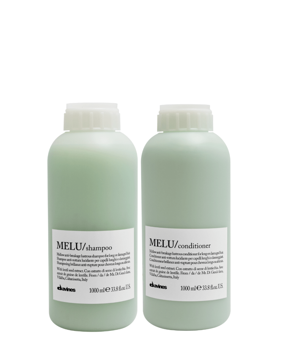 Davines Melu Pack XL Shampoo 1000 ml + Acondicionador 1000 ml Cabello Largo1