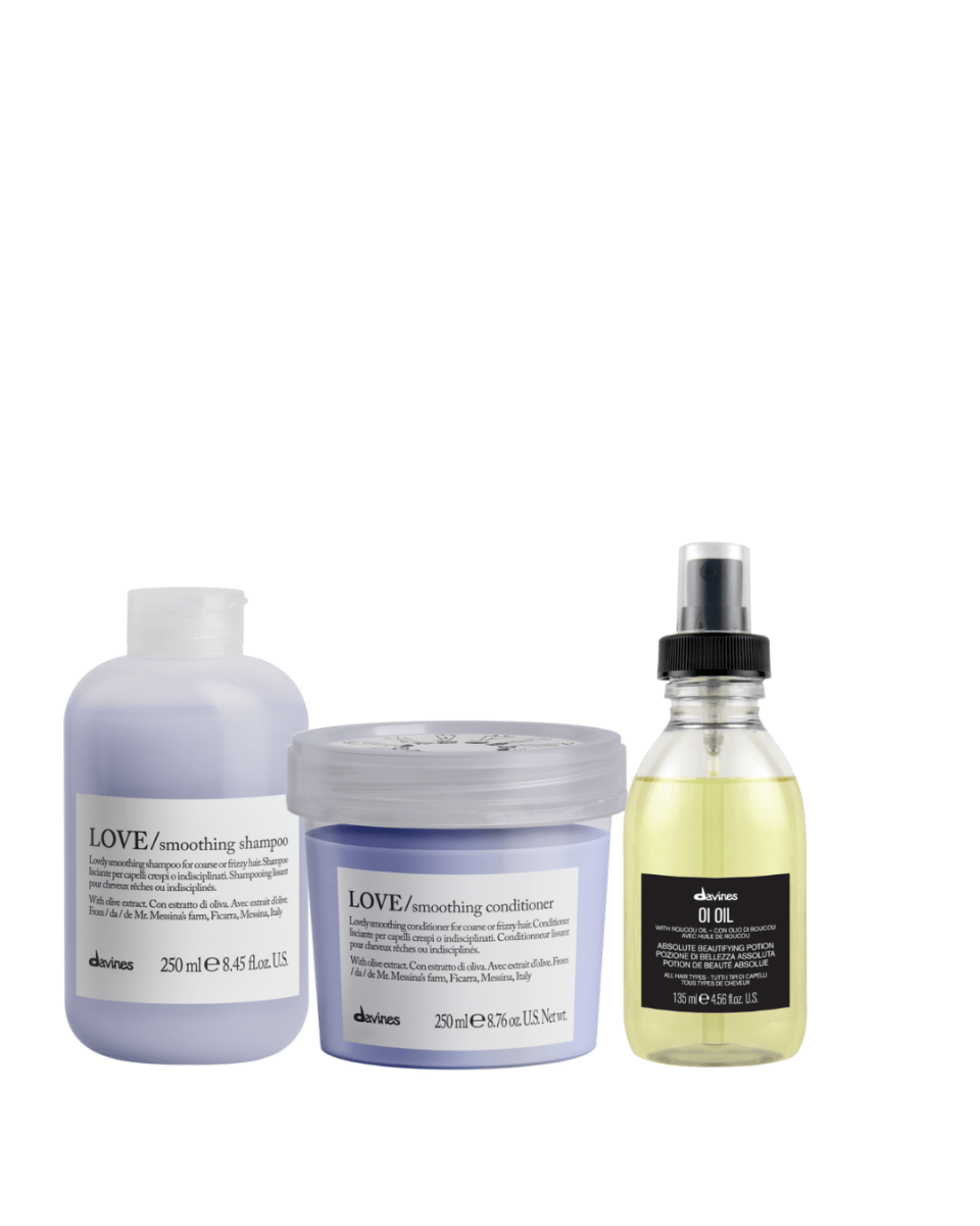 Davines Love Smoothing Pack Control Frizz Shampoo + Acondicionador + Mascarilla1