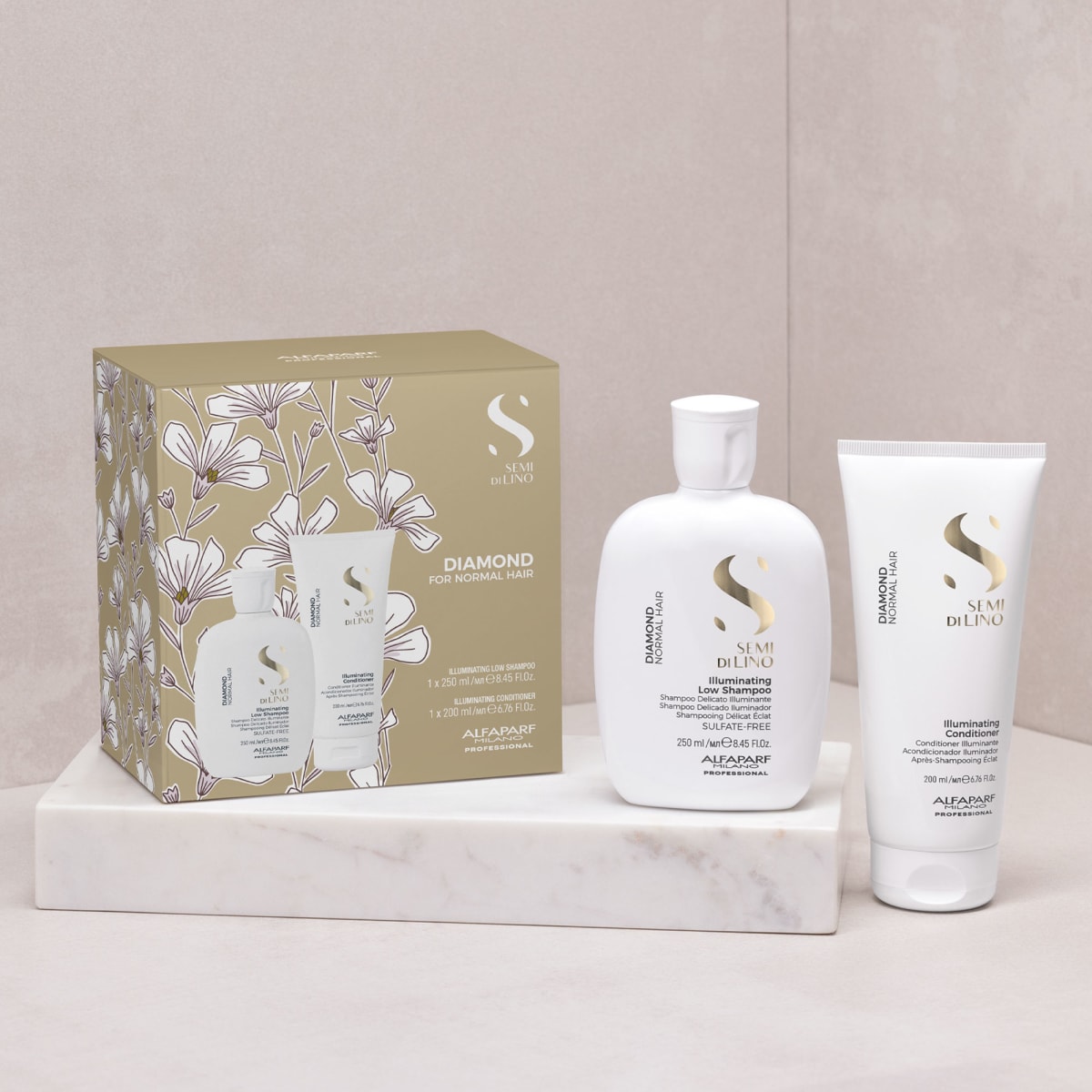 Alfaparf Milano Diamond Illuminating Pack Shampoo 250 ml + Acondicionador 200 ml1