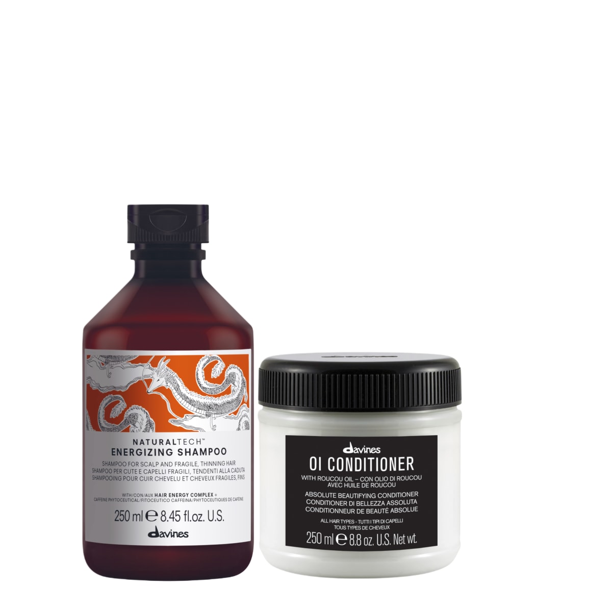Davines Pack Energizing Shampoo 250 ml + Acondicionador OI 250 ml Anticaída1