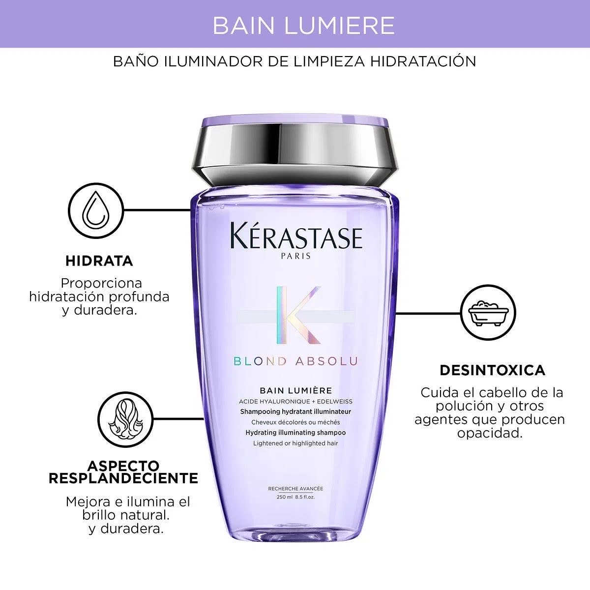 Shampoo Kérastase Blond Absolu Lumiere para cabello rubios con mechas 250ml2