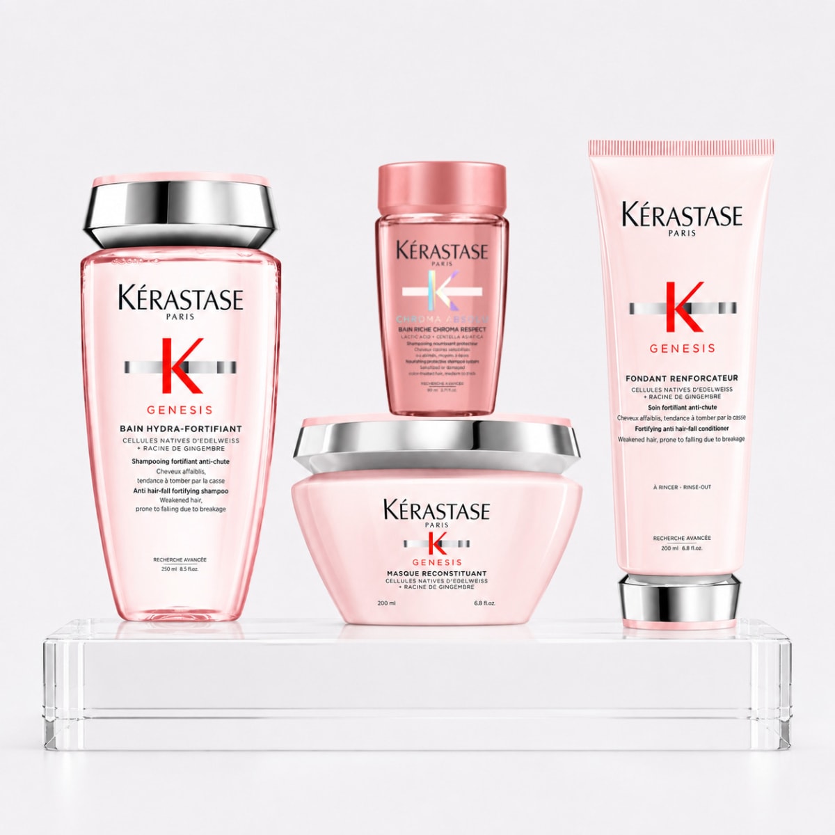 Kerastase Genesis Pack Cabellos Debilitados Shampoo 250 ml + Acondicionador 200 ml + Mascarilla 200 ml + Travel1