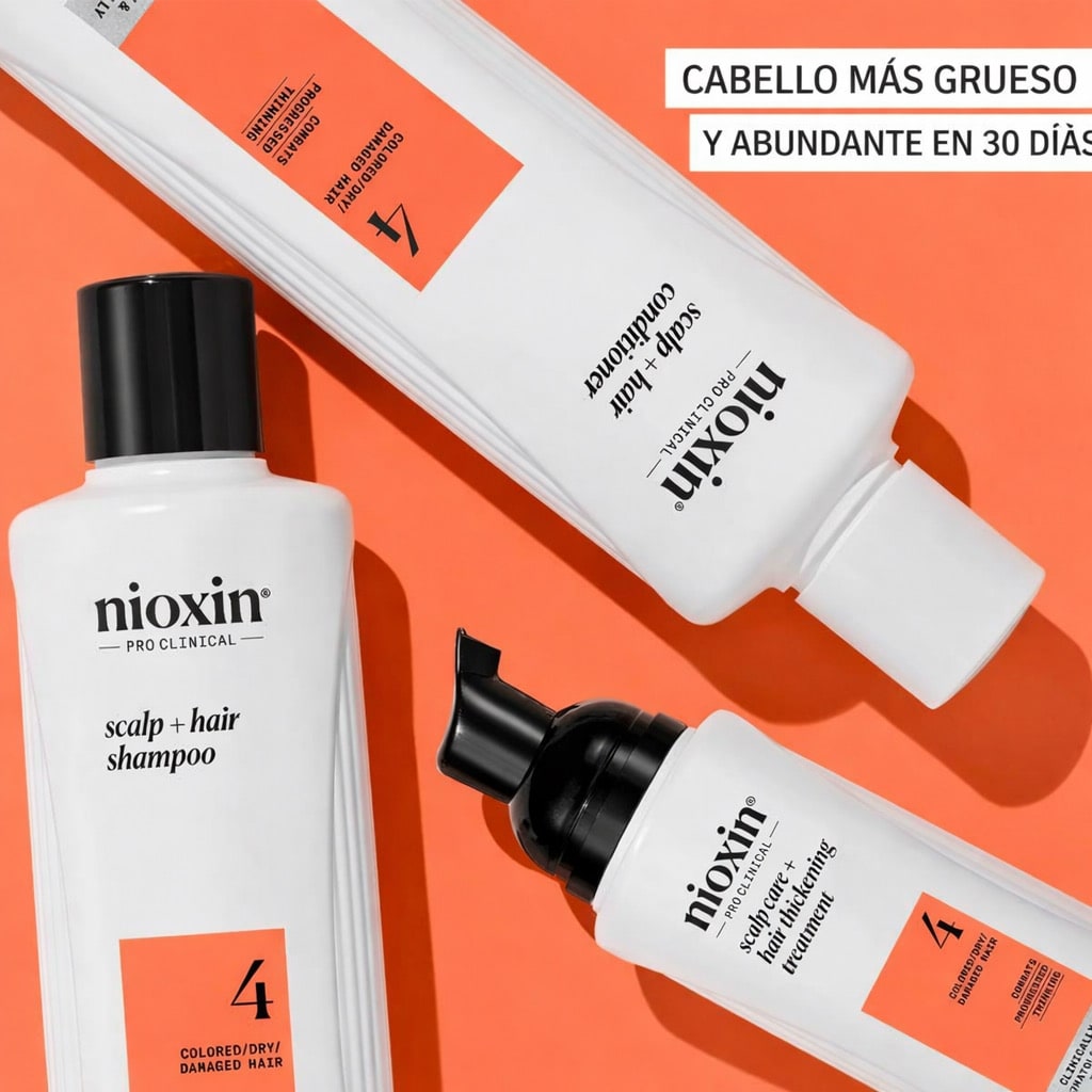 Nioxin Sistema 4 Kit Anticaída Cabello Teñido con Adelgazamiento Avanzado2