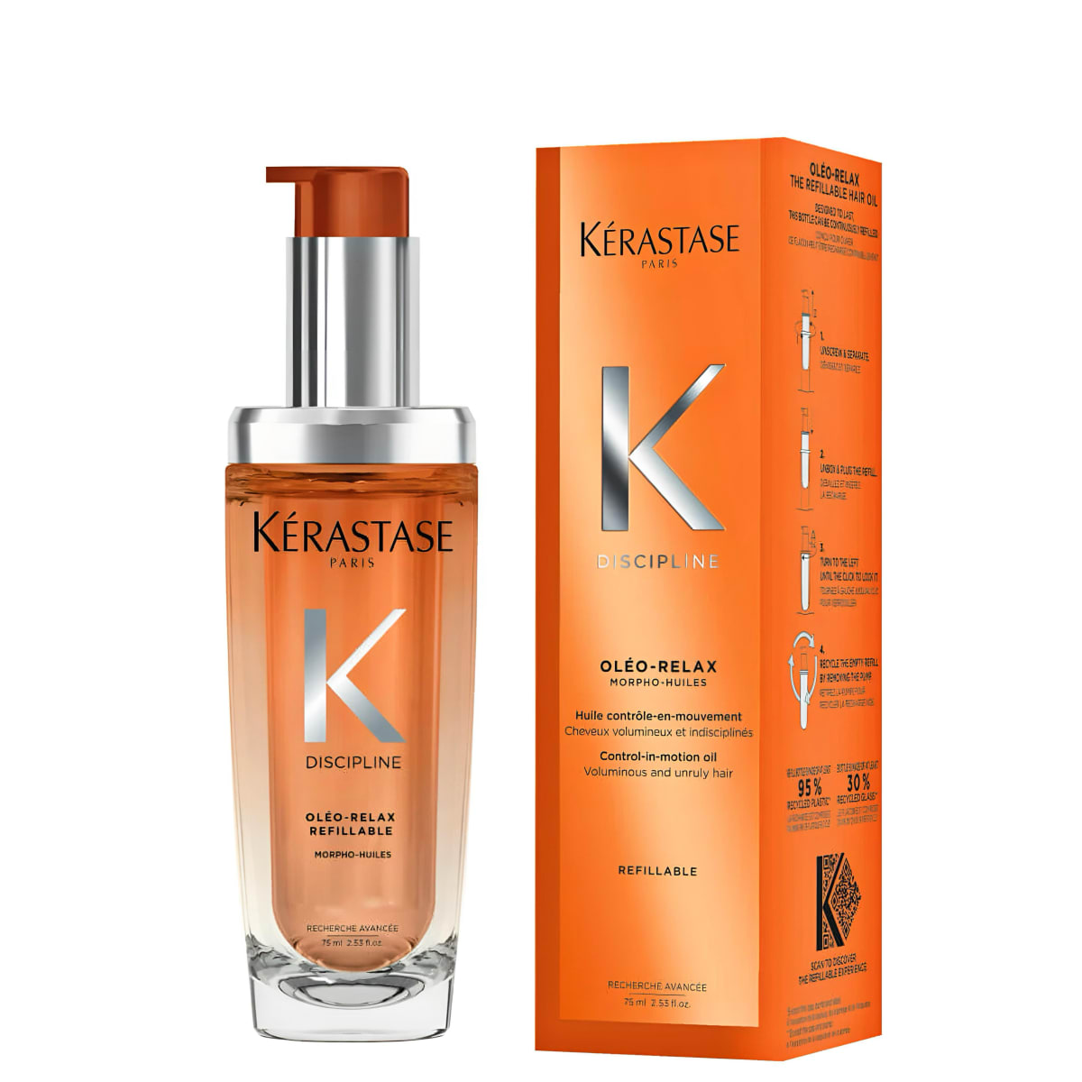 Kerastase L'HUILE OLEO-RELAX RECARGABLE 75 ML para cabello con frizz4