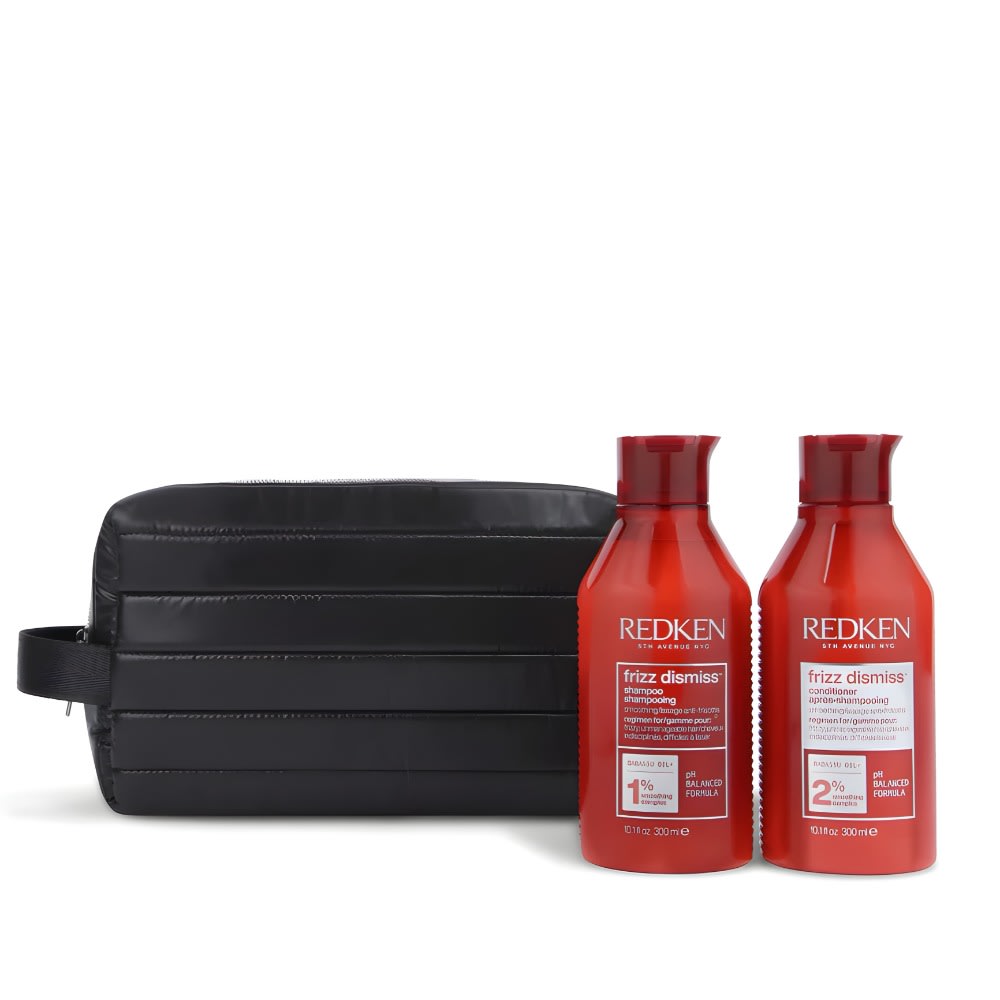 Pack Duo Redken Frizz Dismiss – Shampoo 300 ml, Acondicionador 300 ml + neceser de regalo2