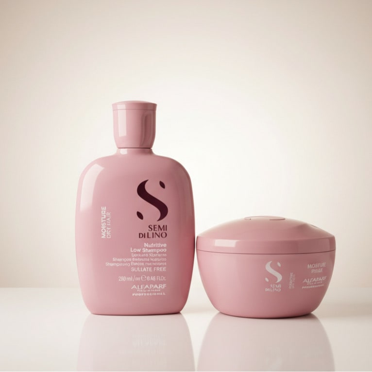 Alfaparf Semi Di Lino Moisture Pack Shampoo 250 ml + Mascarilla 200 ml Cabello Seco1