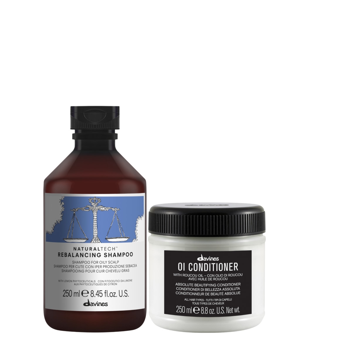 Davines Pack Rebalancing Shampoo 250 ml + Acondicionador OI 250 ml Cuero Cabelludo Graso1