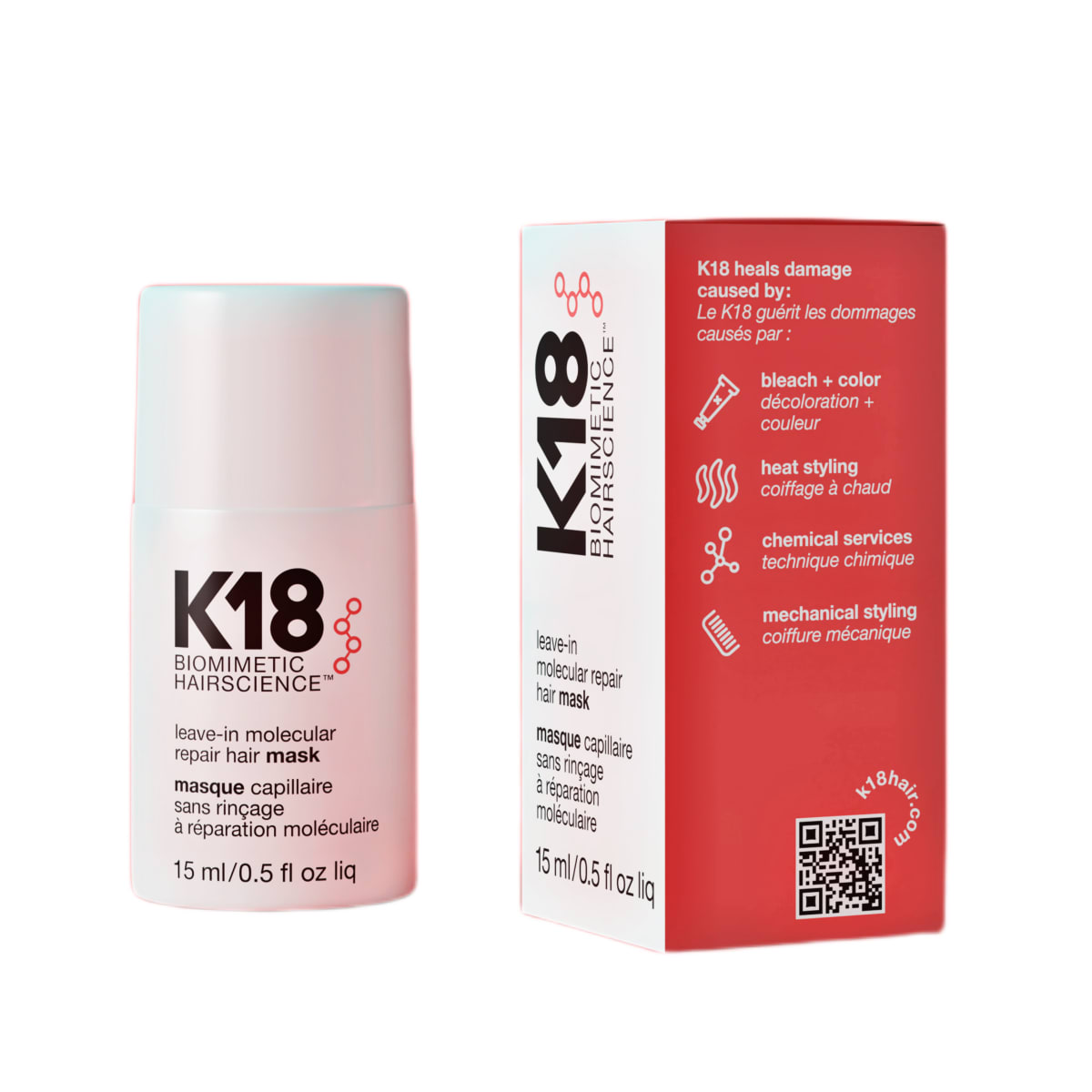 K18 Mascarilla Capilar Reparadora Molecular Sin Enjuague 15ml3