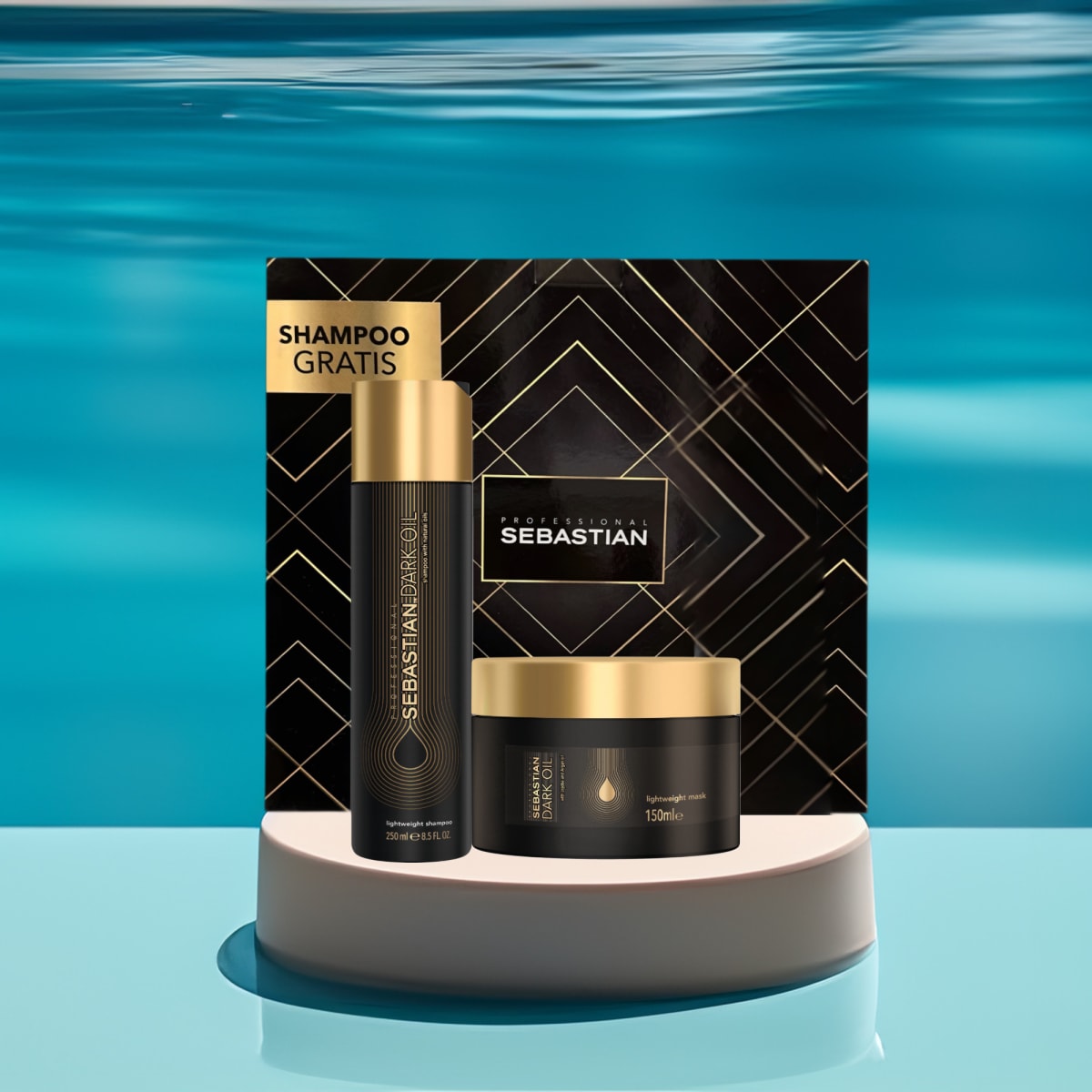 Sebastian Professional Dark Oil Pack Shampoo 250 ml + Mascarilla 150 ml Nutrición y Brillo1