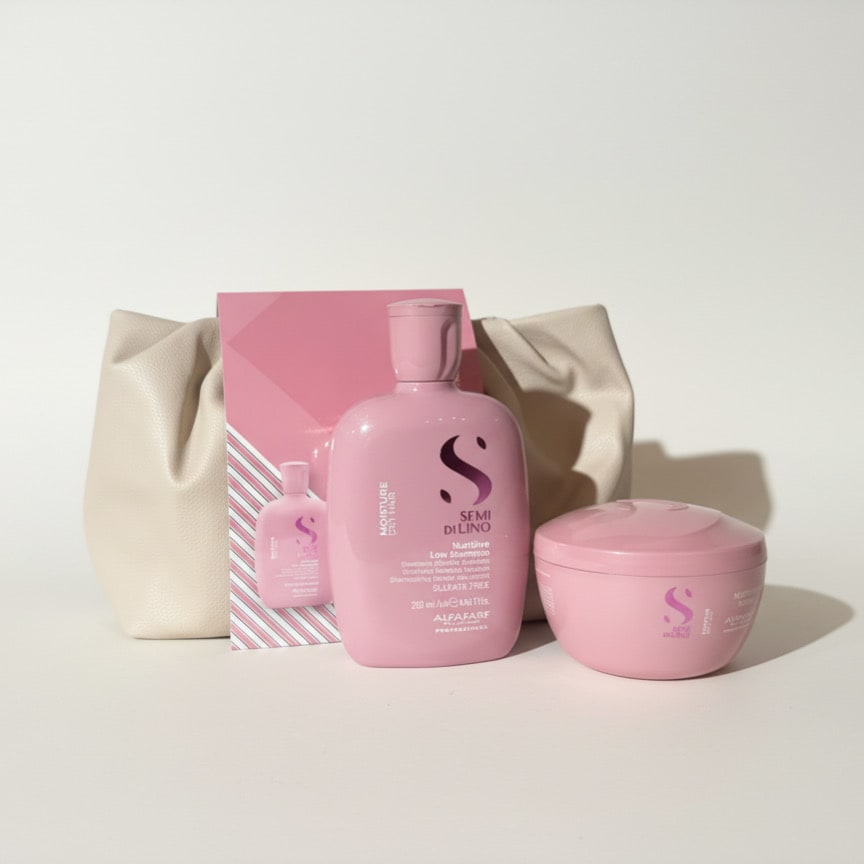 Alfaparf Semi Di Lino Moisture Pack Shampoo 250 ml + Mascarilla 200 ml Cabello Seco2