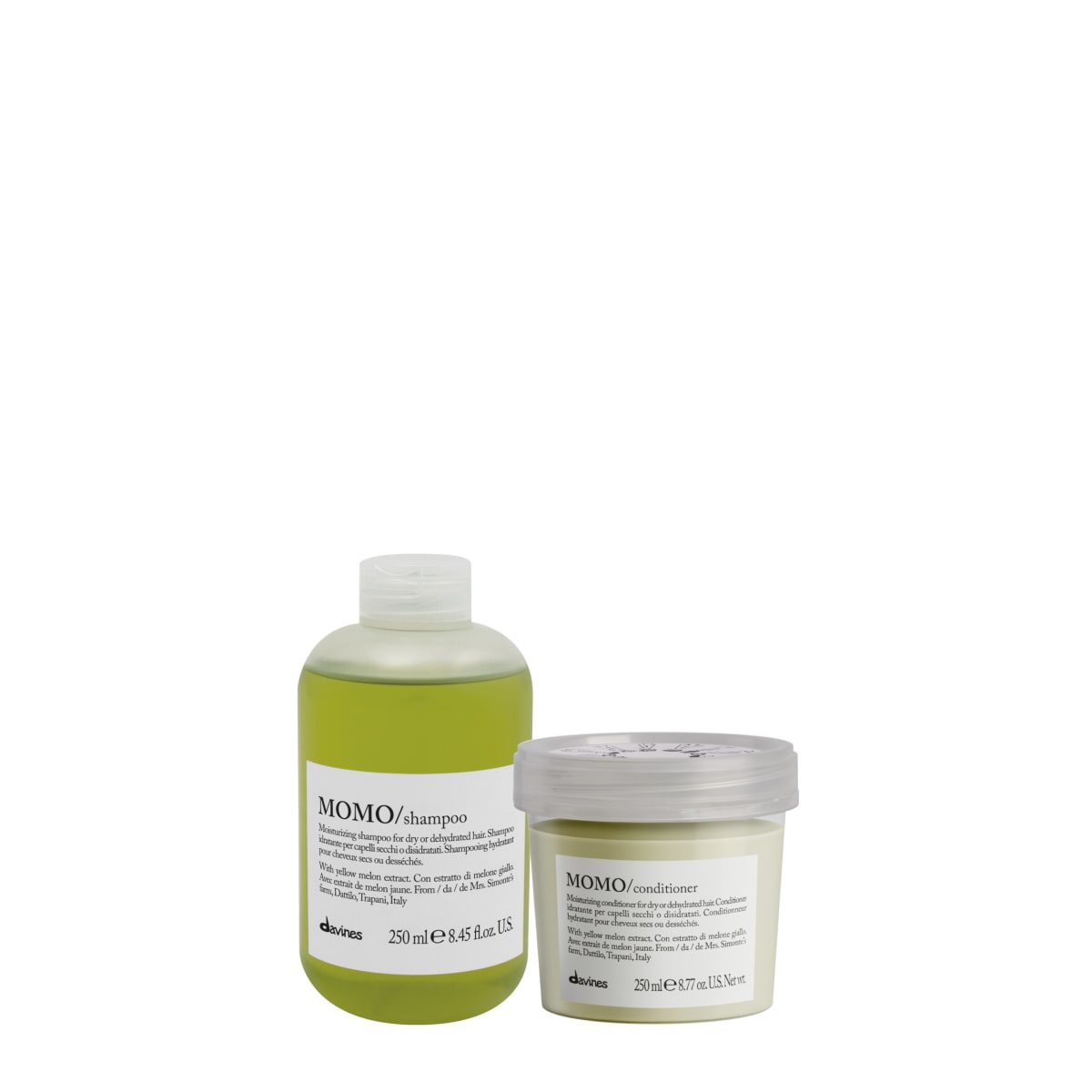 Davines Momo Dúo Shampoo 250 ml + Acondicionador 250 ml Cabello Deshidratado1
