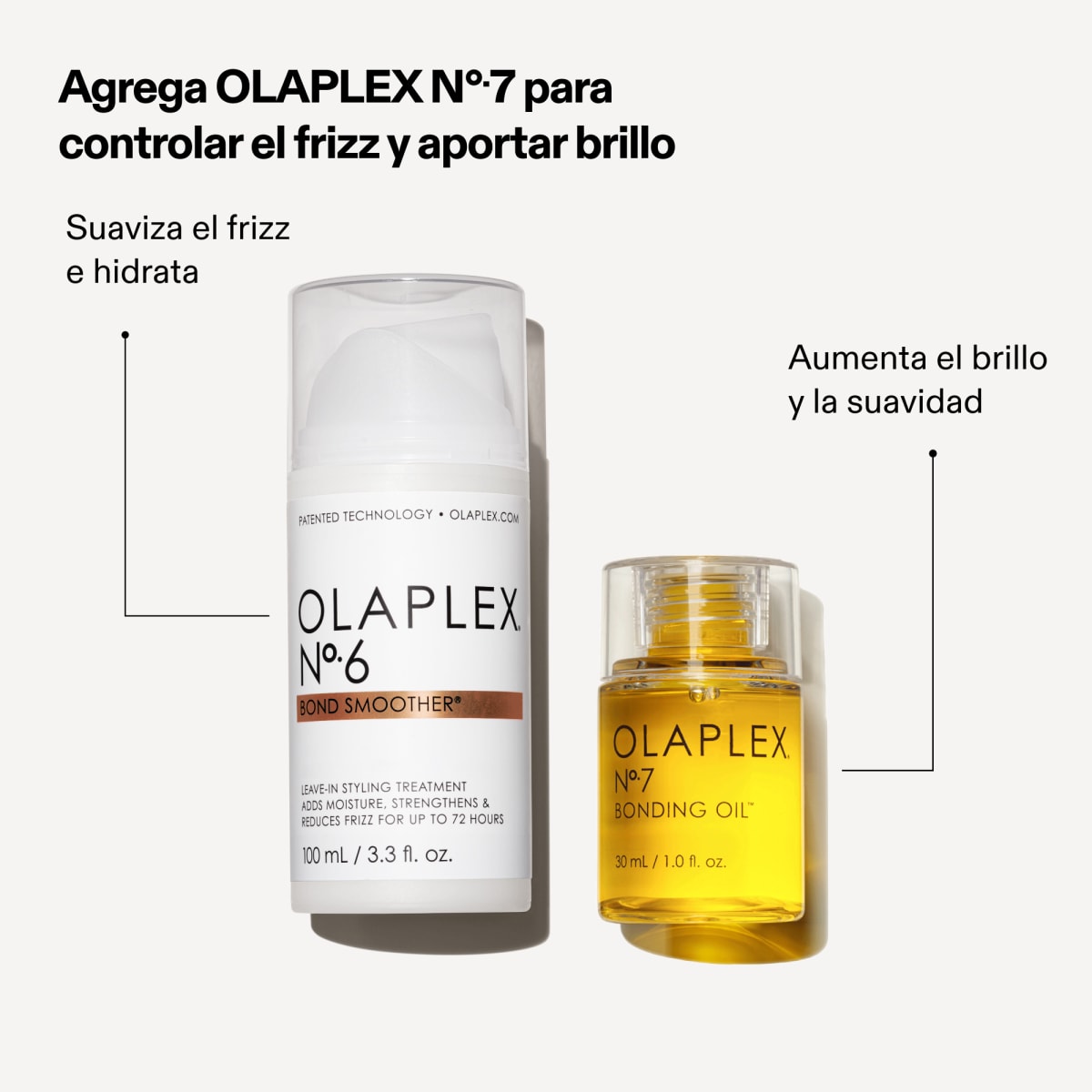 OLAPLEX Pack Nº6 Bond Smoother + Nº7 Bonding Oil – Antifrizz, Brillo y Reparación2