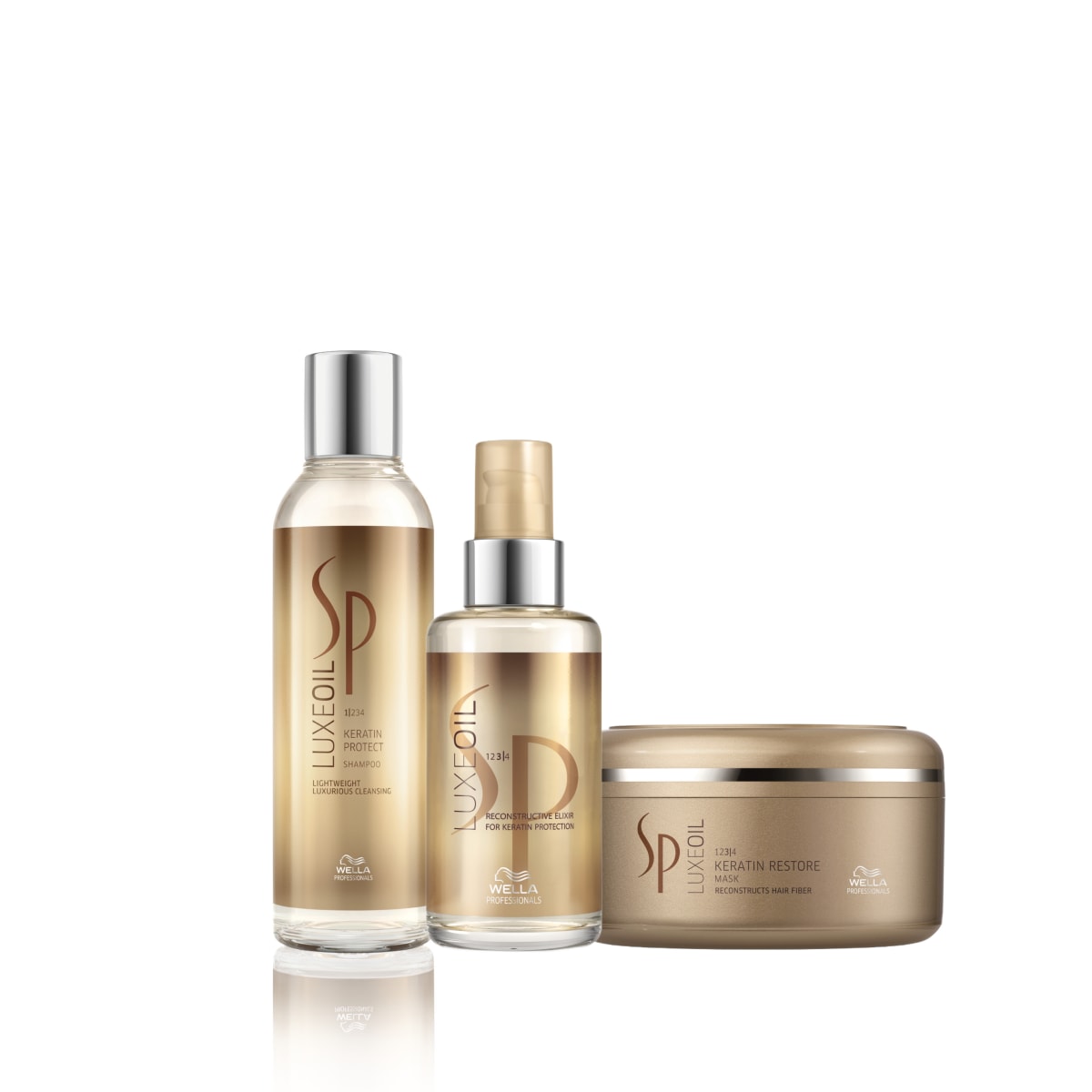 Wella Professionals SP Luxe Oil Pack Shampoo 200 ml + Mascarilla 150 ml + Elixir 100 ml1
