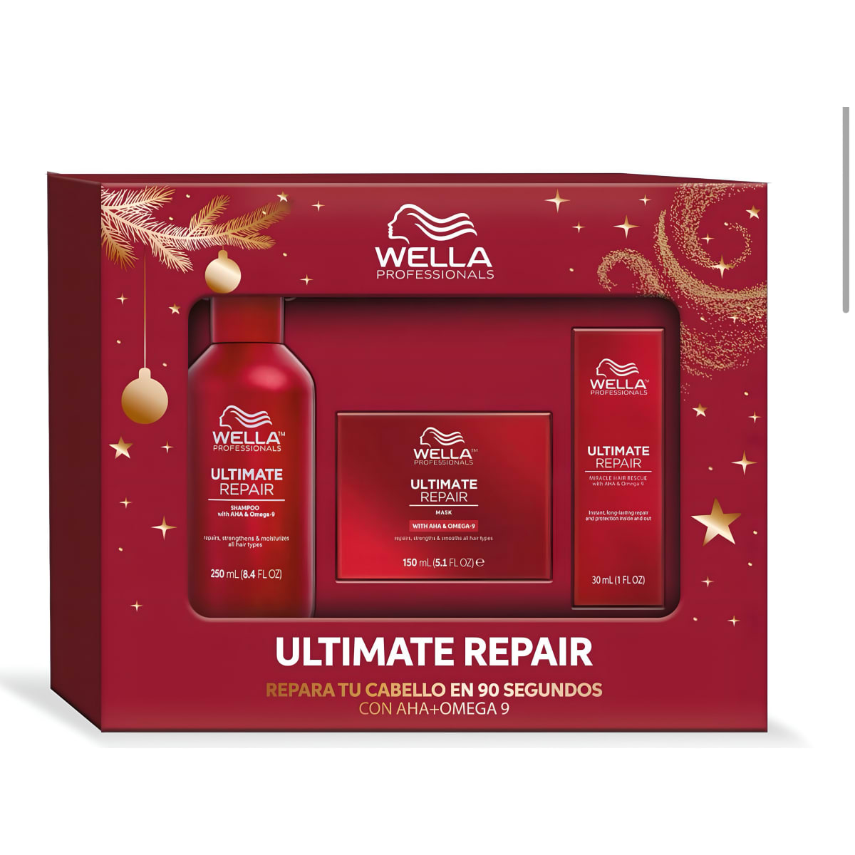 Pack Wella Ultimate Repair – Shampoo, Mascarilla + Miracle Hair Rescue 30ml1