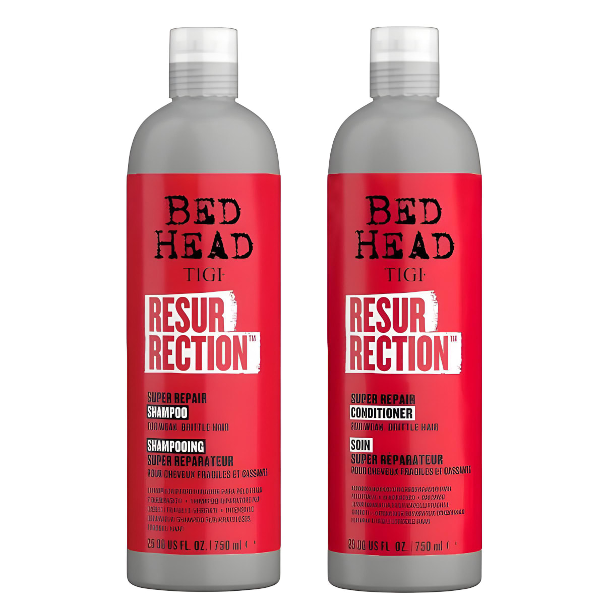 TIGI Bed Head Dúo Resurrection Shampoo 750 ml + Acondicionador 750 ml Reparador1