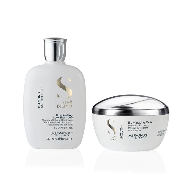 Alfaparf Milano Dúo Diamond Illuminating Shampoo + Mascarilla Cabello Opaco1