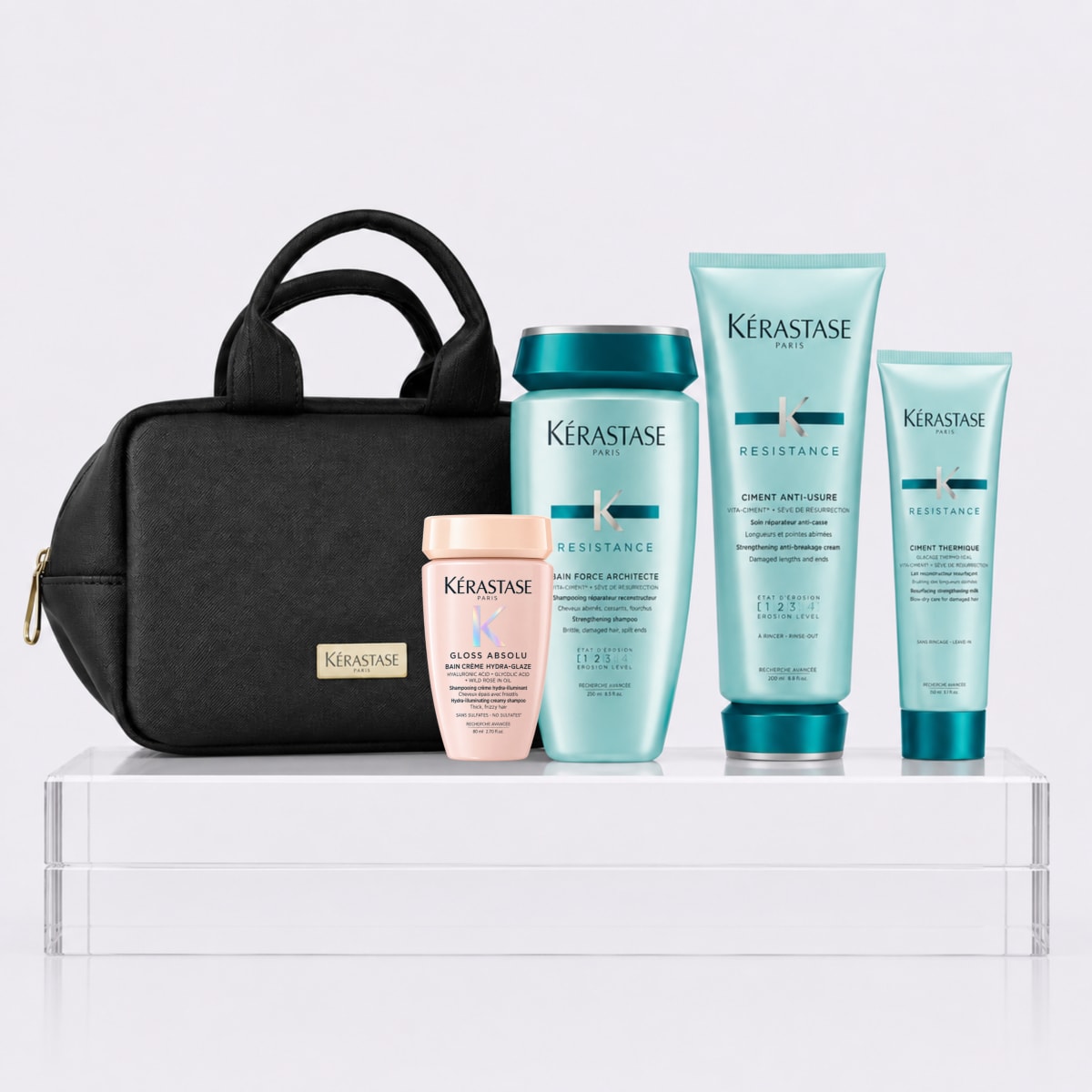 Kerastase Resistance Pack Shampoo 250ml + Acondicionador 200ml + Termoprotector 150ml + Travel Size1