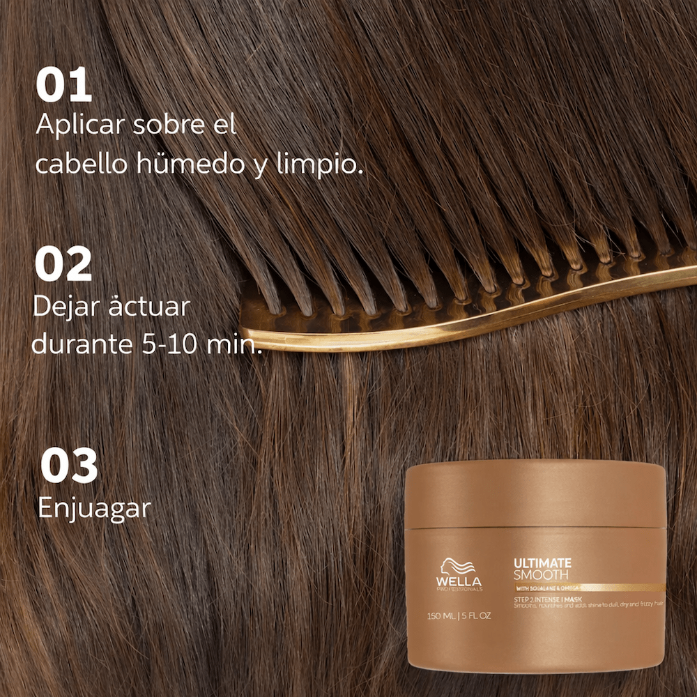 WELLA Ultimate Smooth Pack Antifrizz – Shampoo, Acondicionador, Mascarilla y Oil Serum5