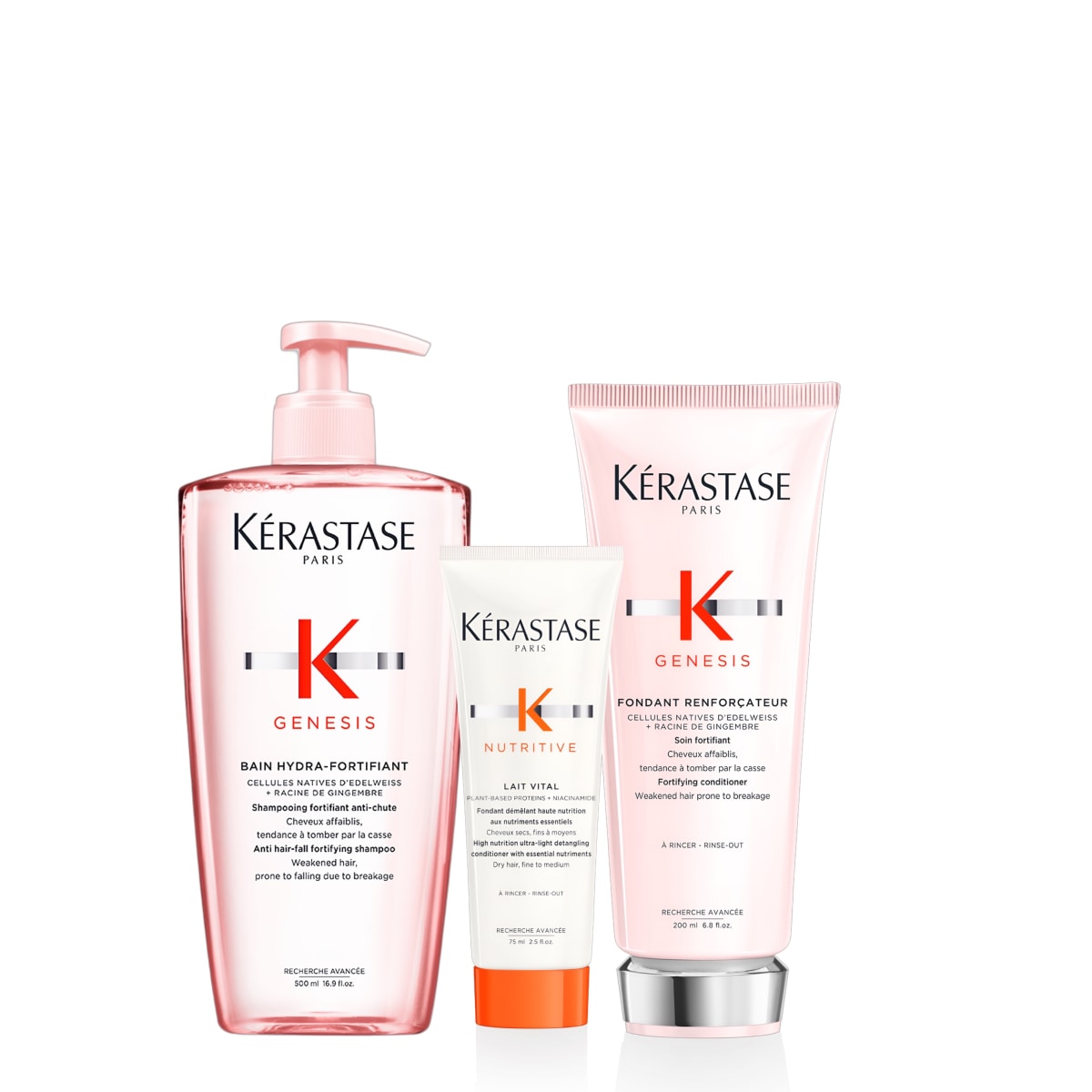 PACK GENESIS ANTICAIDA XL Shampoo genesis Hydra Fortifiant 500ml+ fondant Renforcateur 200ml+ minitalla kerastase1