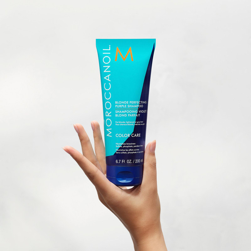 Moroccanoil Champú Violeta Perfect Blonde Shampoo Neutralizador Cabello Rubio o Gris1