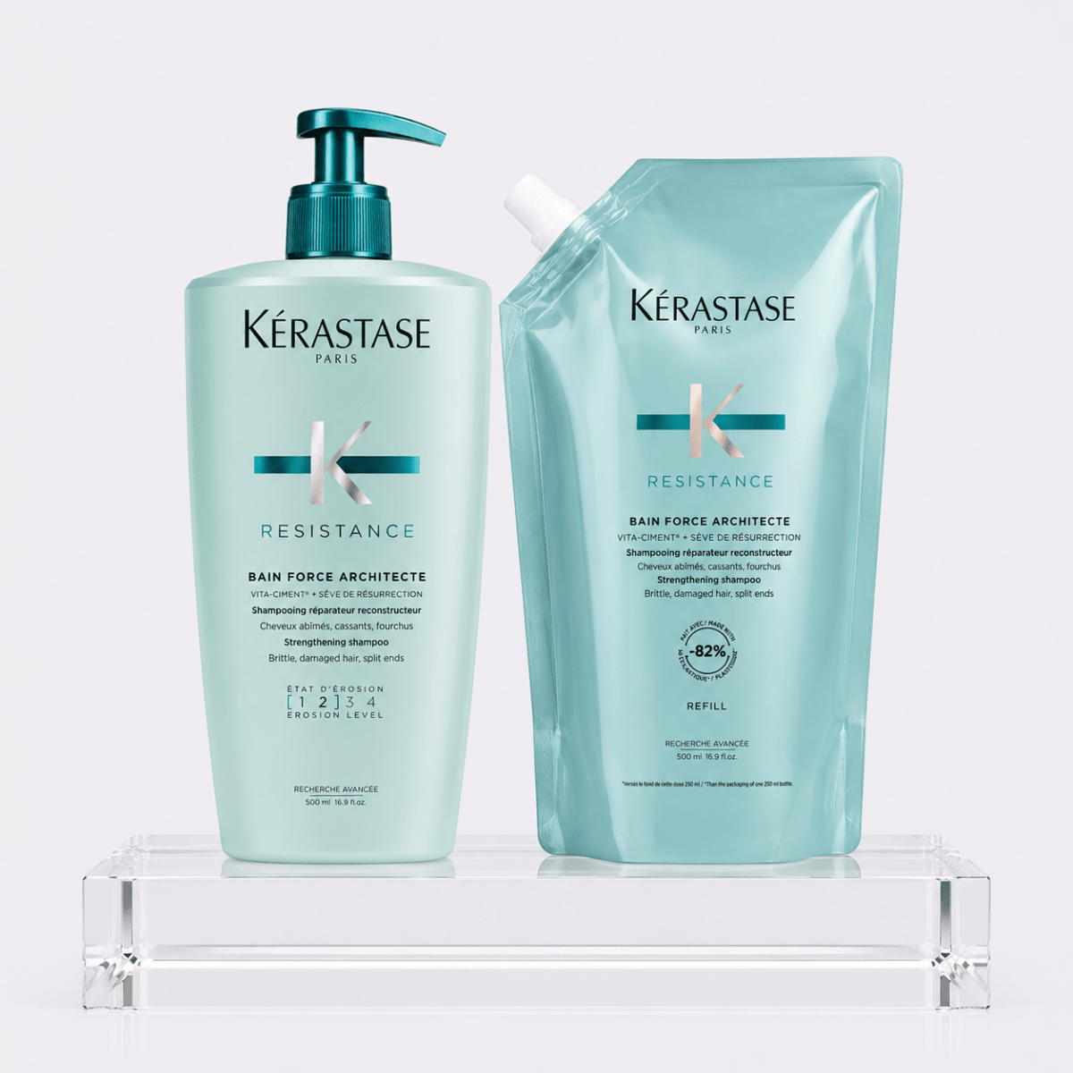 Kérastase Resistance Pack Shampoo Reparador 500ml + Refill 500ml1