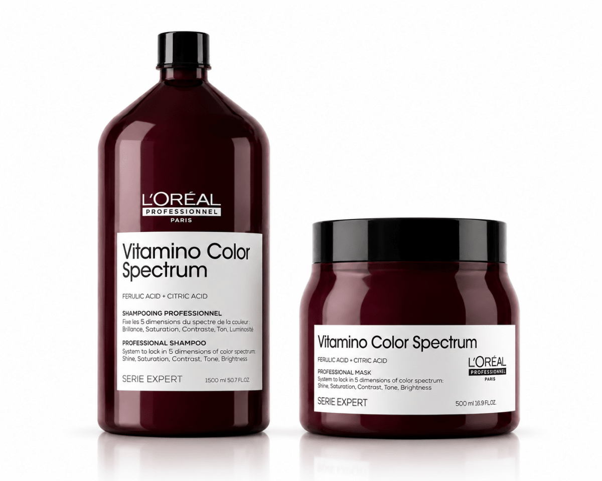 Loreal Professionnel Vitamino Color Spectrum pack mantenimiento de color shampoo 1500 ml + mascarill1