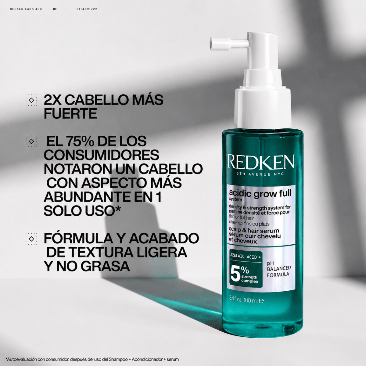 Redken Acidic Grow Full Serum Densificador Cabello Fino 100ml2