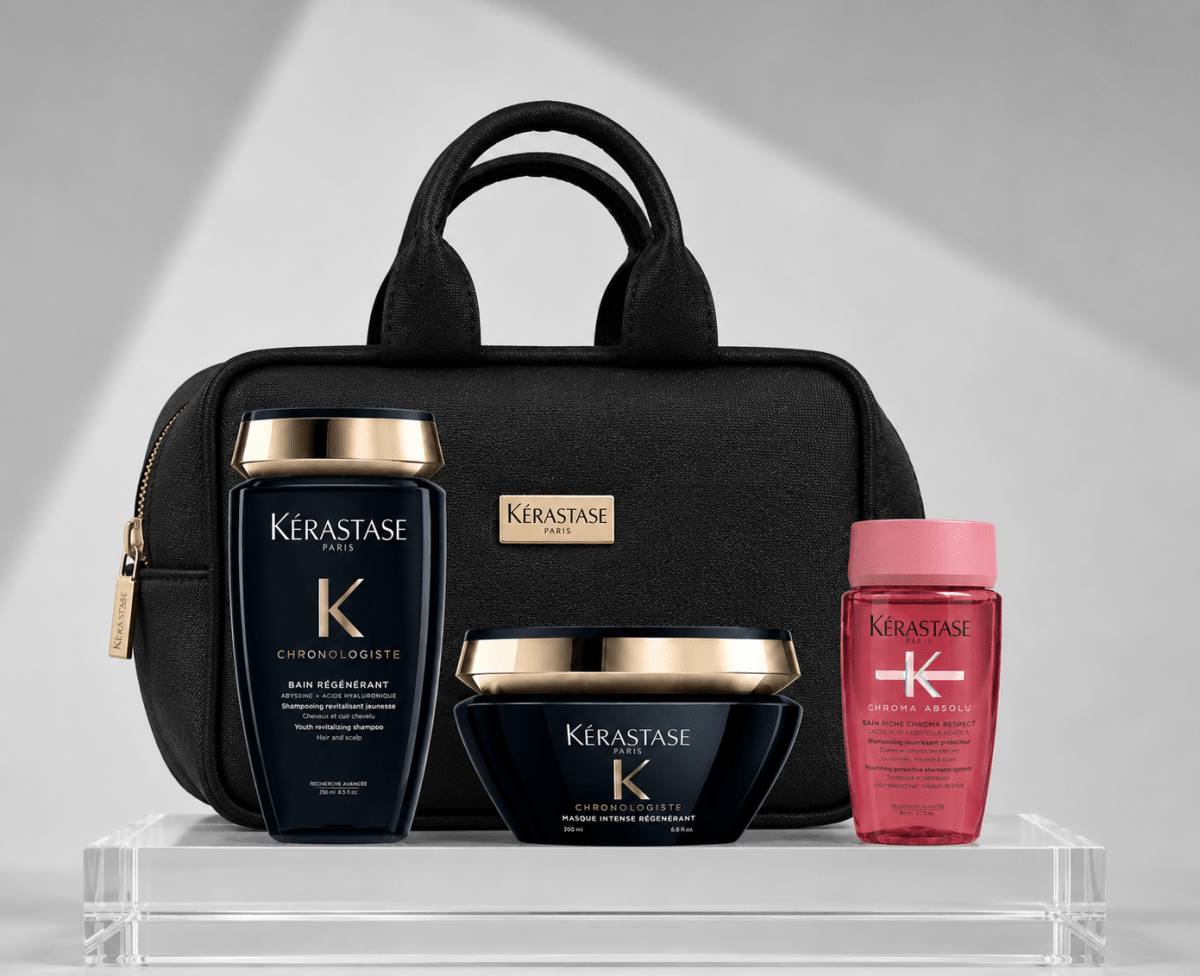 KERASTASE Chronologiste pack revitalización y nutrición profunda shampoo 250 ml + mascarilla 200 ml + travel size2