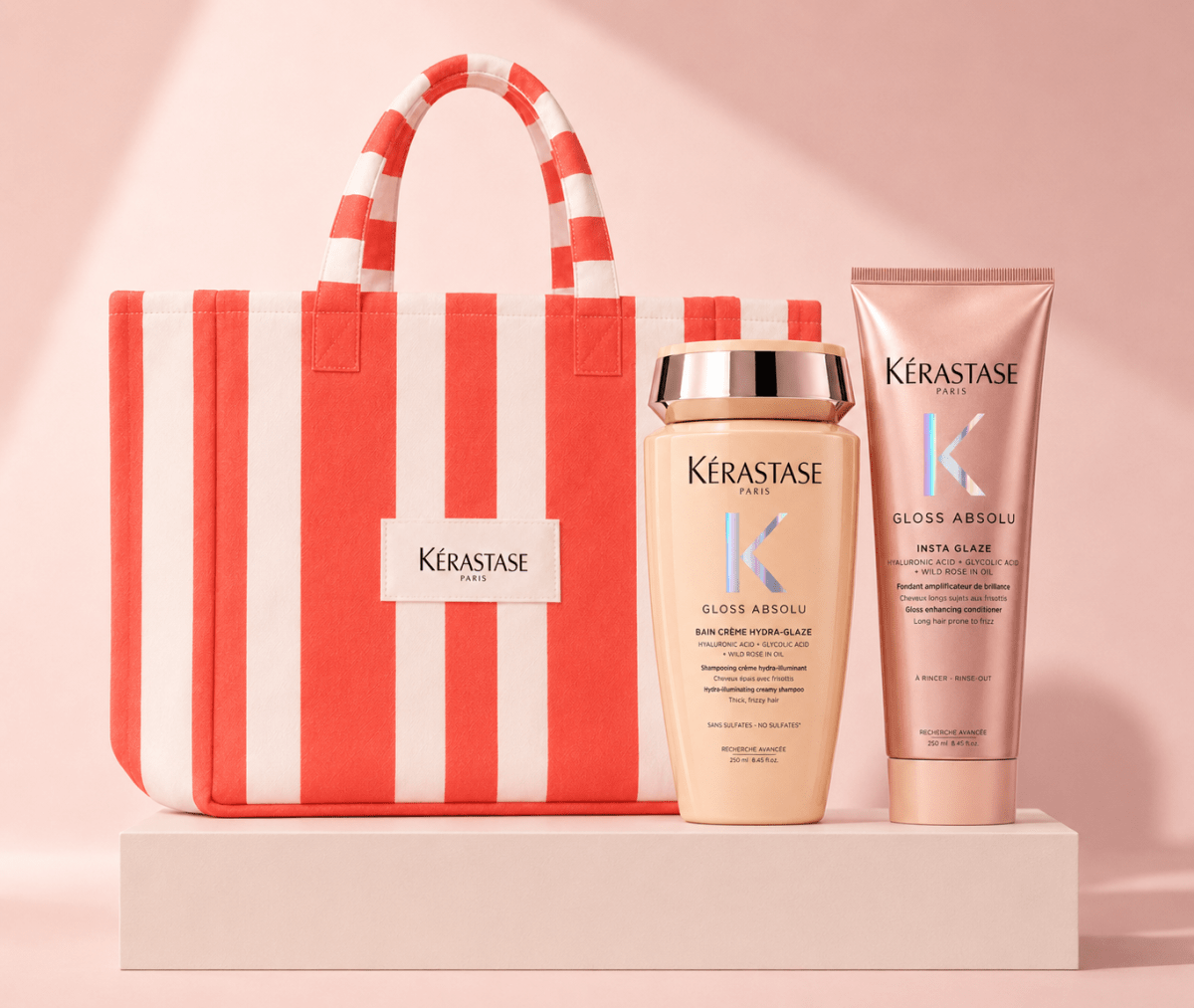 Kérastase Gloss Absolu pack shampoo 250 ml + acondicionador 250 ml + bolso1