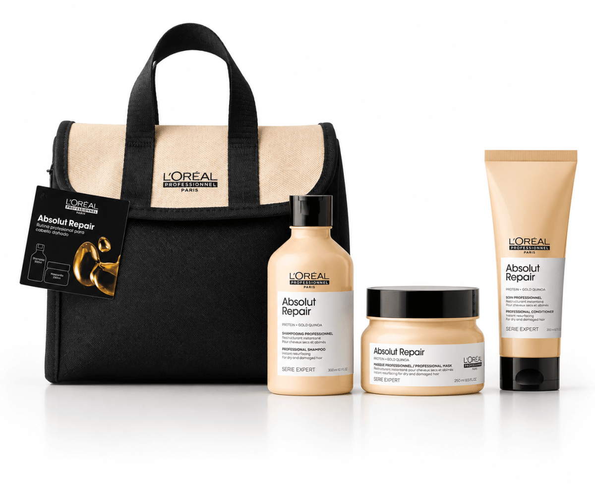 Loreal Professionnel Absolut Repair pack shampoo 300 ml + mascarilla 250 ml + conditioner 200 ml + b1