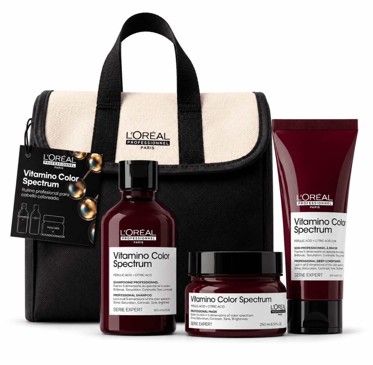 Loreal Vitamino color spectrum Pack shampoo+ Acondicionador+ Mascarilla1