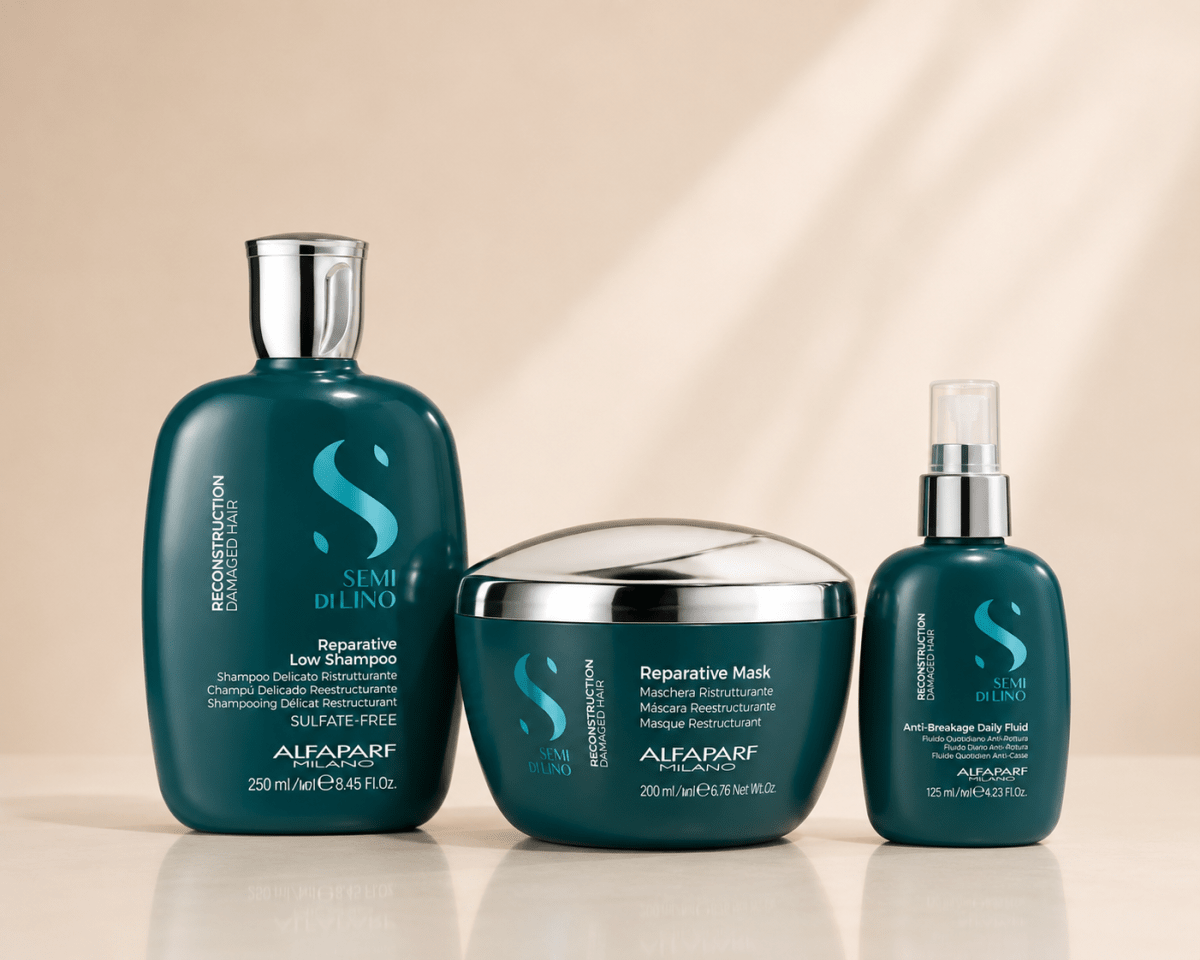 Alfaparf Semi Di Lino Reconstruction Pack Reparative Low Shampoo 250 ml + Reparative Mask 200 ml + Anti-Breakage Daily Fluid 125 ml1