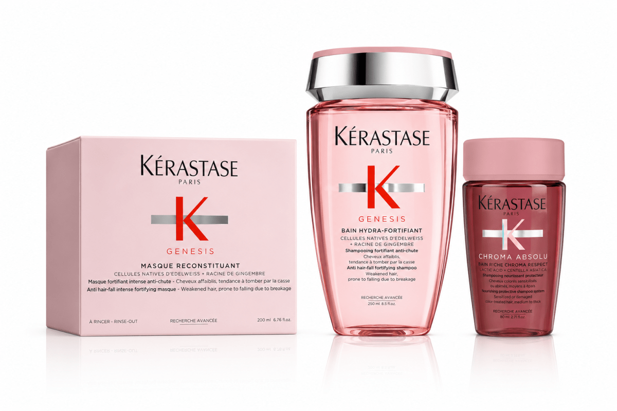 Kerastase Genesis pack anticaída  cabello fino - shampoo 250 ml + mascarilla 200 ml + travel size1