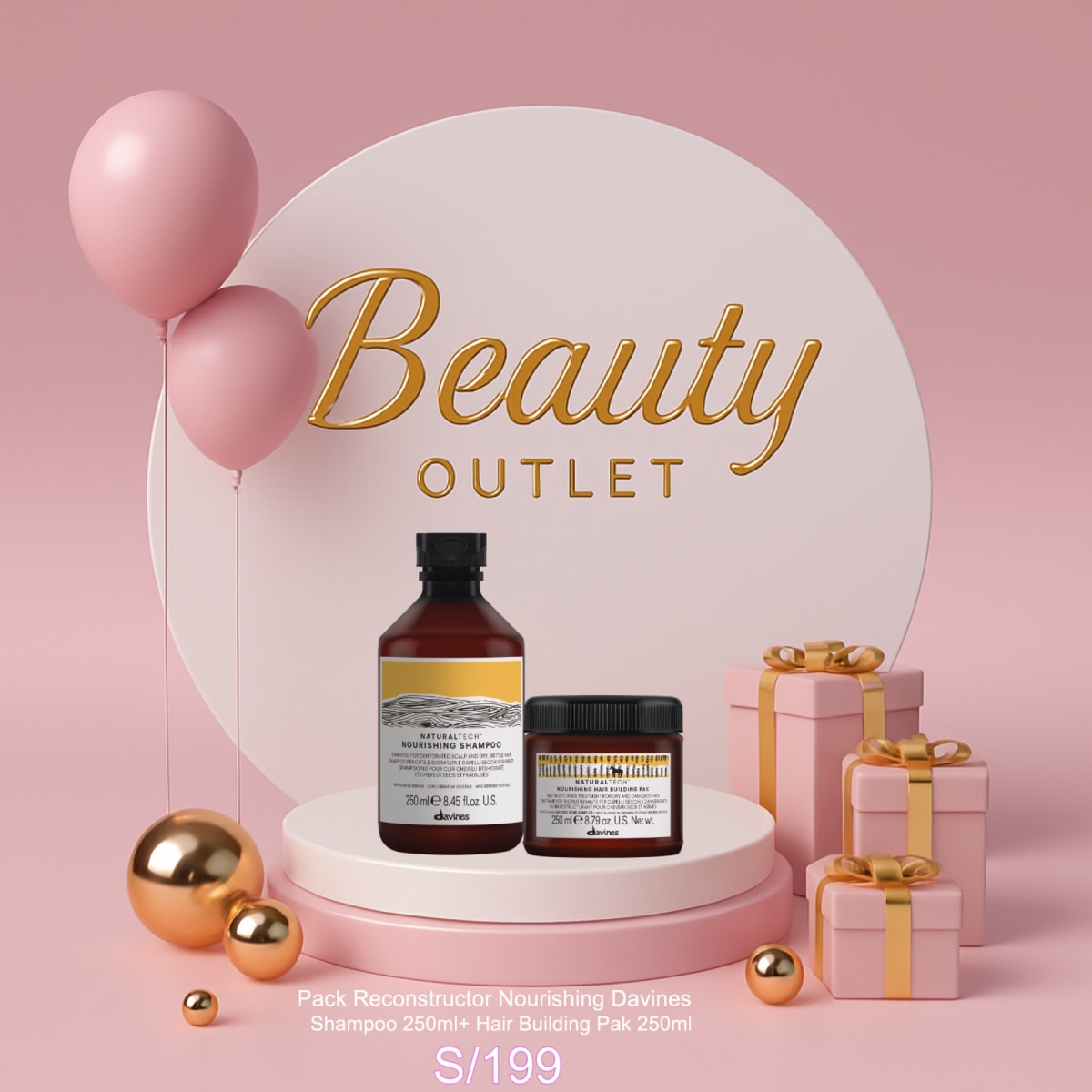 Davines Nourishing Pack Reconstructor Shampoo 250 ml + Acondicionador 250 ml1