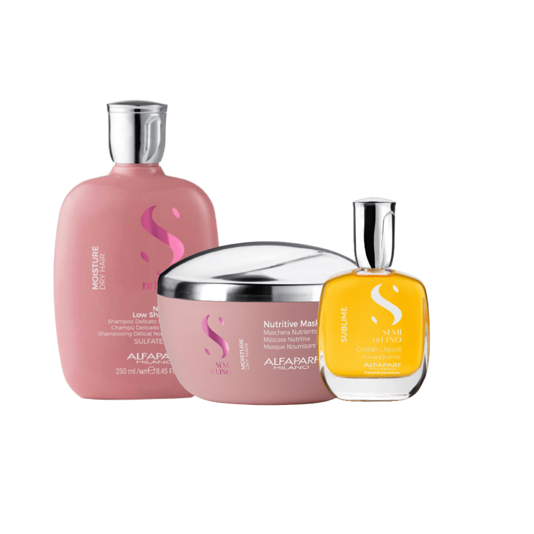 Alfaparf Milano Semi Di Lino Nutritive Set Shampoo + Mascarilla Cabello Seco1