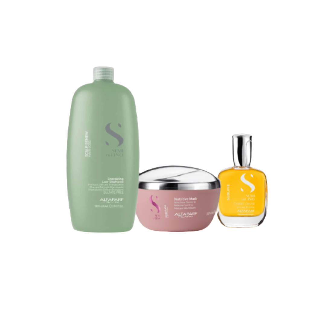 Alfaparf Milano Semi Di Lino Energizing Set XL Shampoo 1000 ml + Gel 1000 ml Anticaída1