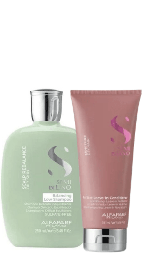Alfaparf Milano Semi Di Lino Balancing Pack Shampoo + Mascarilla Cuero Cabelludo Graso1