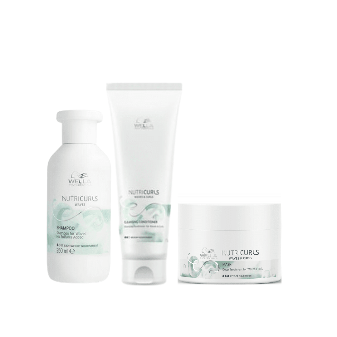 Wella Professionals Nutricurls Pack Cabello Rizado Shampoo + Acondicionador + Mascarilla1