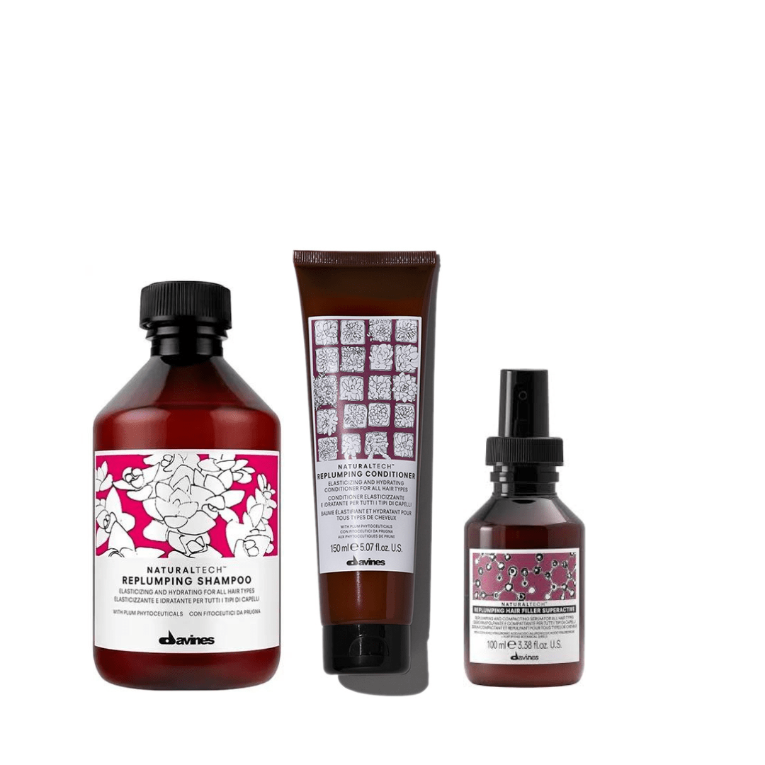Davines Replumping Pack Completo Shampoo 250 ml + Acondicionador 150 ml + Hair Filler 100 ml1