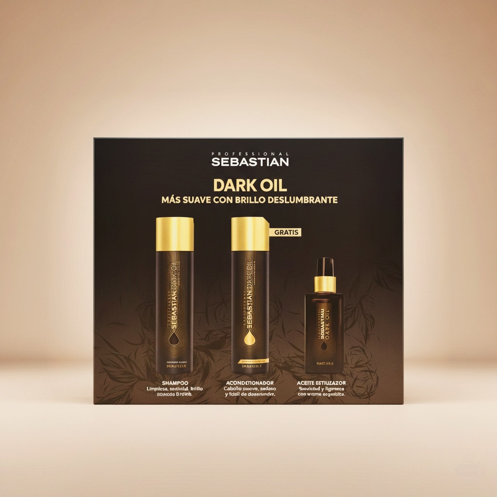 Sebastian Dark Oil Pack Shampoo + Acondicionador + Aceite Cabello Suave Brillante Antifrizz1