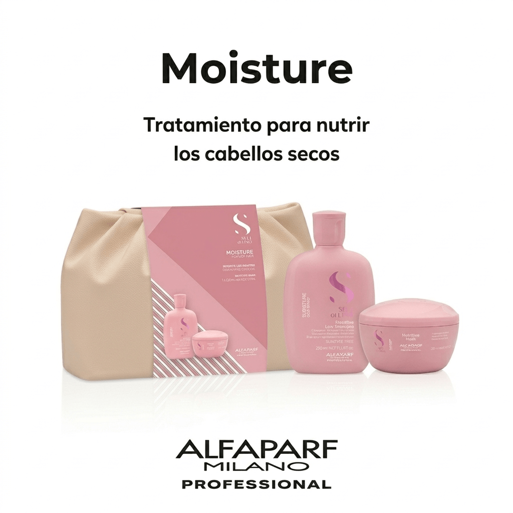 Alfaparf Semi Di Lino Moisture Pack Shampoo 250 ml + Mascarilla 200 ml Cabello Seco3