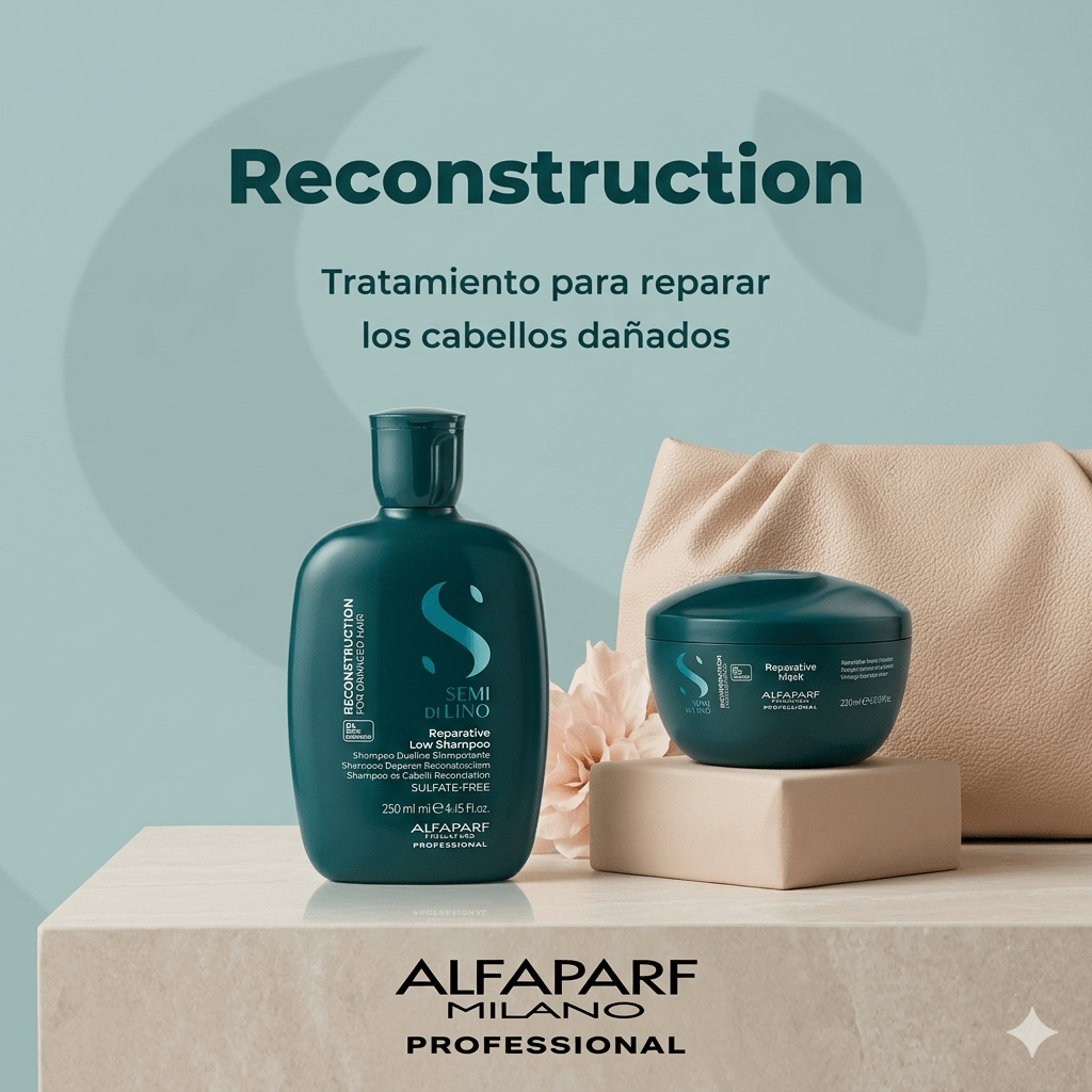 Alfaparf Semi Di Lino Reparative Pack Shampoo 250 ml + Mascarilla 200 ml Cabello Dañado2