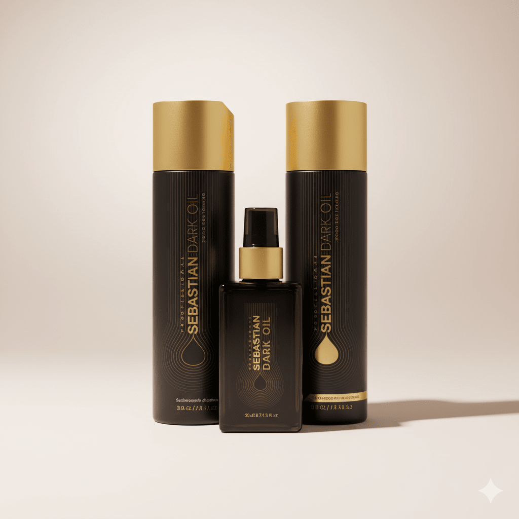 Sebastian Dark Oil Pack Shampoo + Acondicionador + Aceite Cabello Suave Brillante Antifrizz2