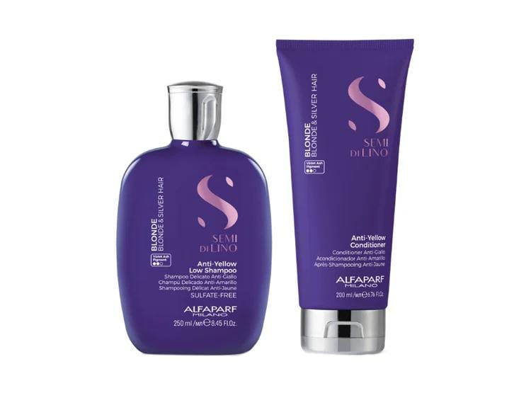 Alfaparf Milano Dúo Blonde Anti-Yellow Shampoo + Acondicionador Cabello Rubio1