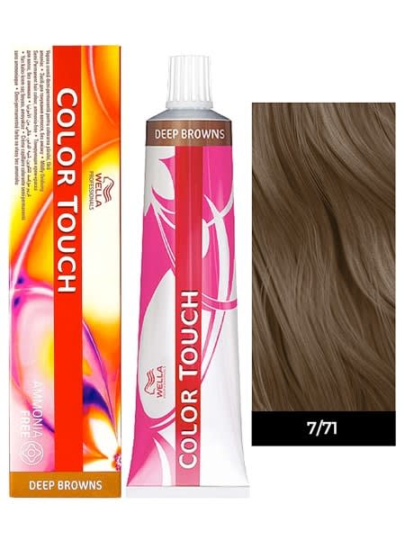 Wella Professionals Color Touch Tinte Semipermanente Rubio Mediano Marrón Ceniza 7/71 60 gr1