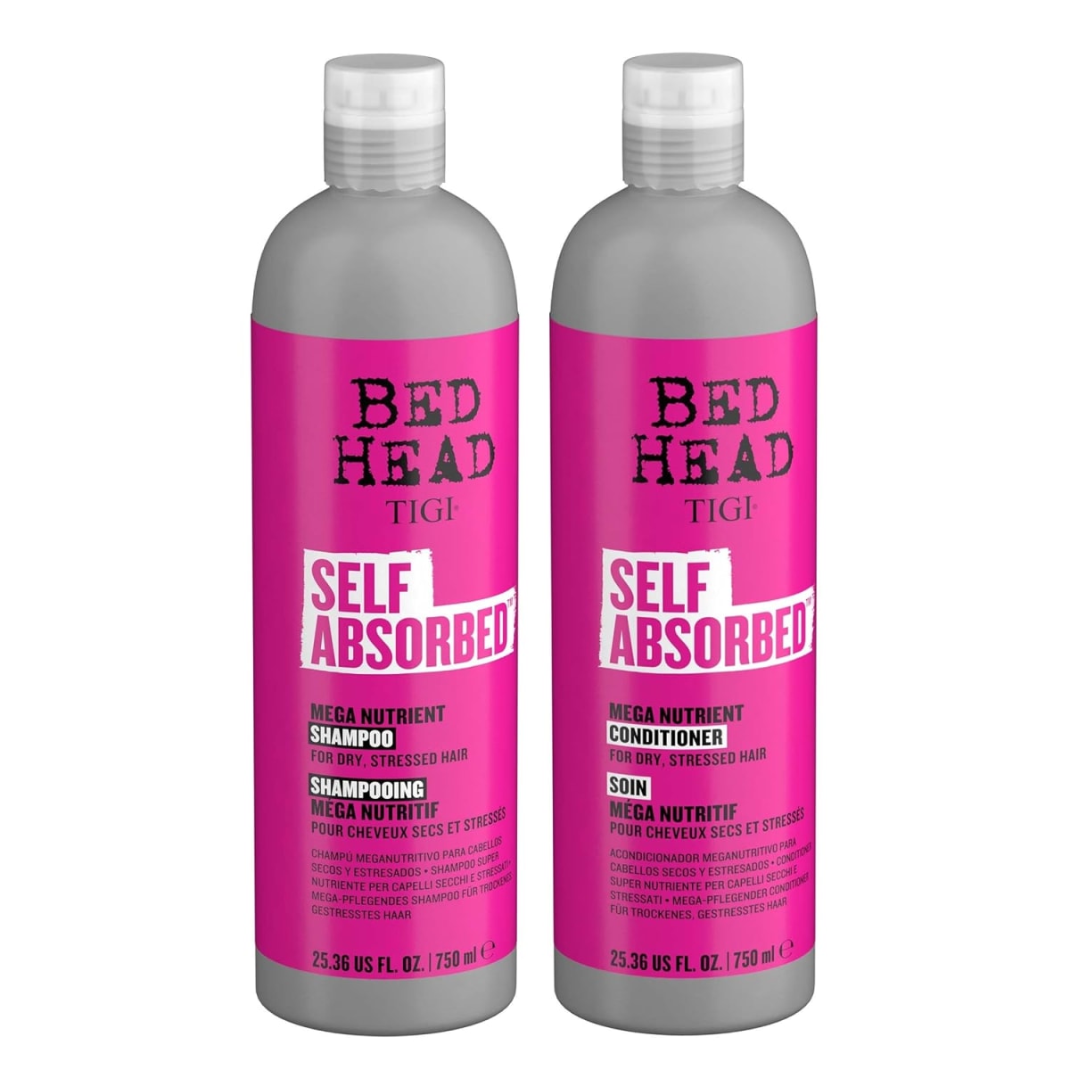 TIGI Bed Head Dúo Self Absorbed Shampoo 750 ml + Acondicionador 750 ml Nutritivo1