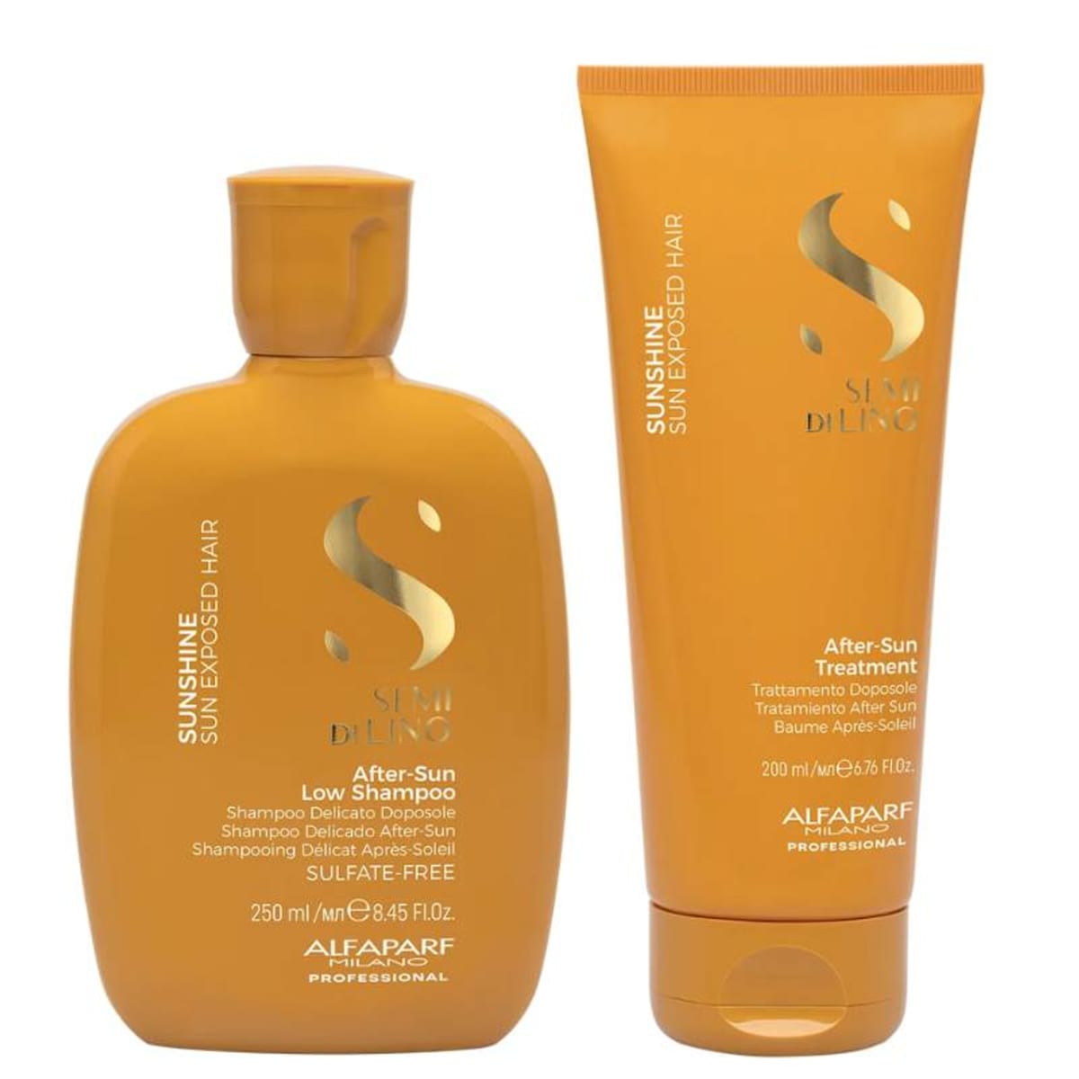 Alfaparf Milano Semi Di Lino Sunshine Pack After Sun Shampoo 250 ml + Tratamiento 200 ml Cabello Expuesto al Sol1