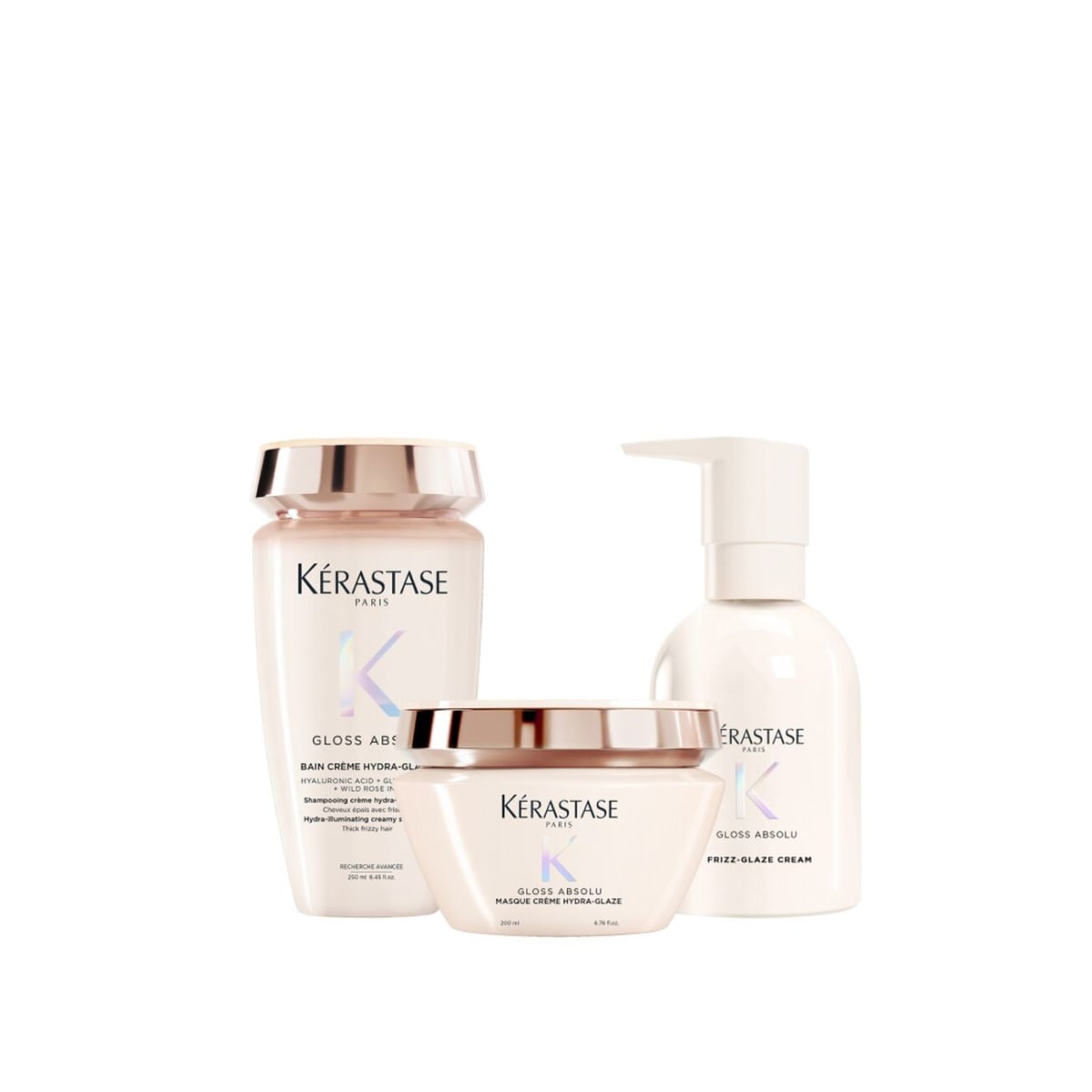 Kerastase Gloss Absolu Antifrizz Pack Shampoo 250ml + Mascarilla 200ml + Crema de Peinar 240ml + Travel + Regalo2