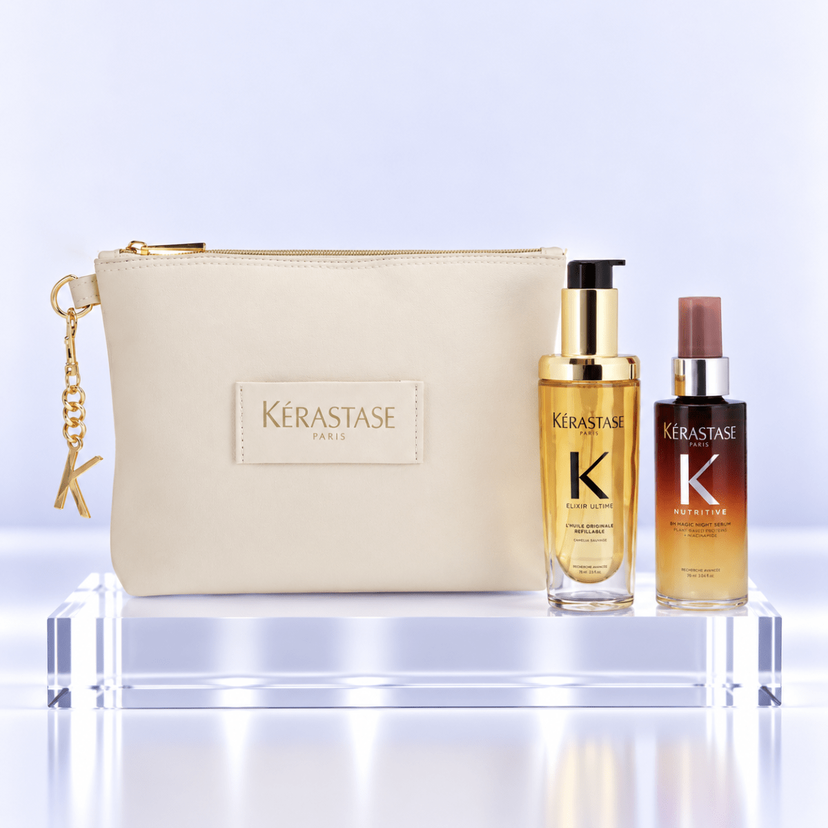 Kerastase Nutritive pack 8H night serum 90 ml + elixir ultime 75 ml + bolso1