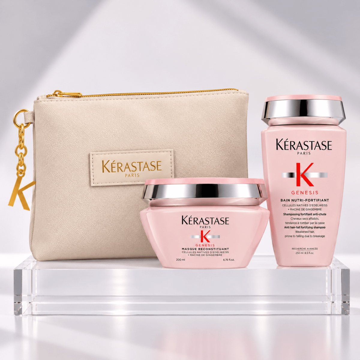Kerastase Genesis pack anticaída shampoo 250 ml + mascarilla 200 ml + bolso1